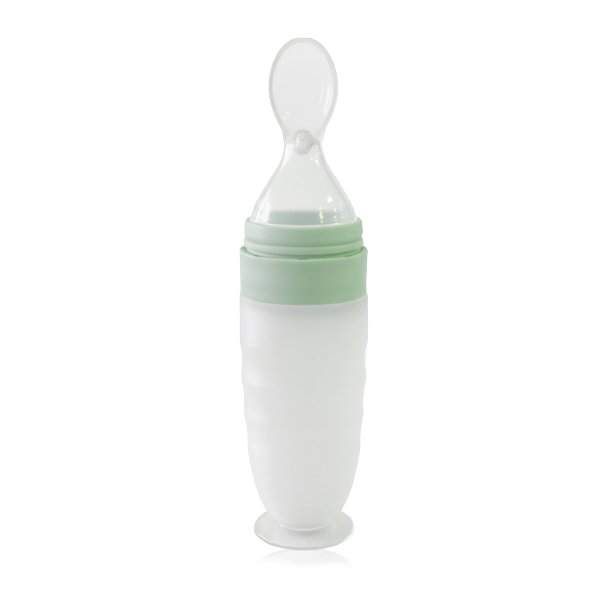 Baby Food Dispenser Bottle with Soft Silicone Spoon